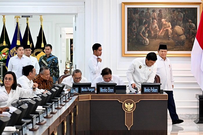 Presiden RI Prabowo Subianto saat membuka Sidang Rapat Paripurna di Istana Negara. (Facebook.com @Setkab RI)