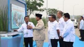 Presiden Prabowo Subianto dalam acara groundbreaking proyek di area Artha Industrial Hills, Karawang, Jawa Barat. (Dok. Tim Media Prabowo)